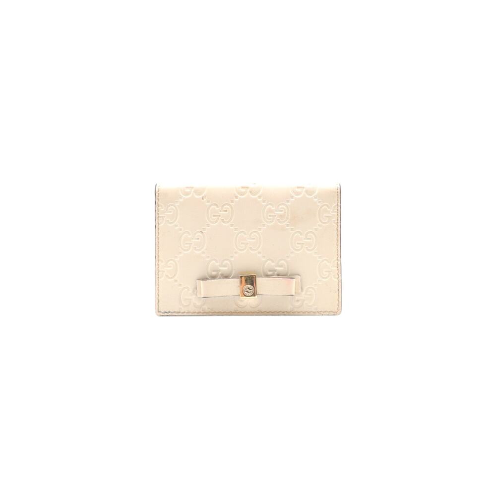 Gucci Guccissima Train Pass Card Case Wallet In Cream